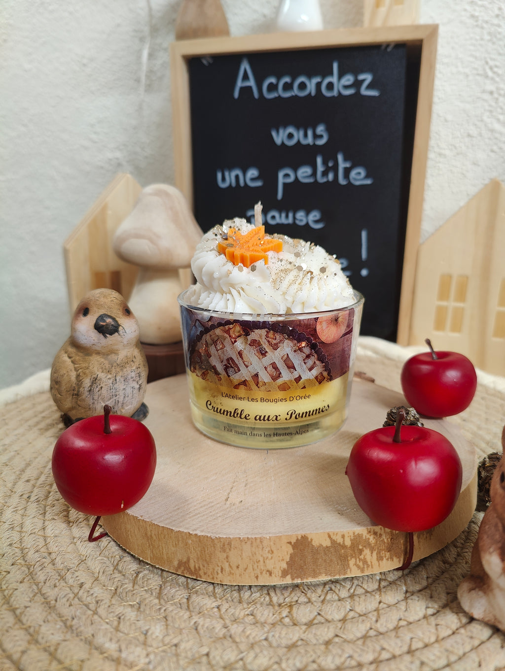 Bougie Coulée Gourmande Crumble aux Pommes - Couleurs Automnales